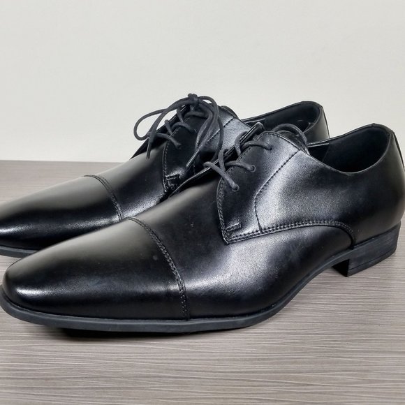 Public Opinion Jackson Cap Toe Derby, Black Leather, Mens Size 10 M - Picture 1 of 10